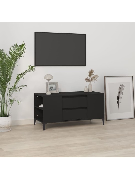 Televizoriaus spintelė, juodos spalvos, 102x44,5x50cm, mediena