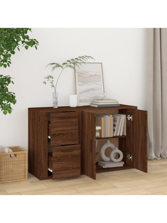 Šoninė spintelė, ruda ąžuolo, 100x33x59,5cm, apdirbta mediena