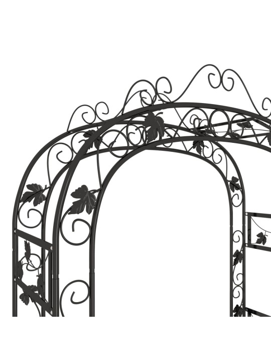 Sodo arka, juodos spalvos, 116x45x240cm, plienas