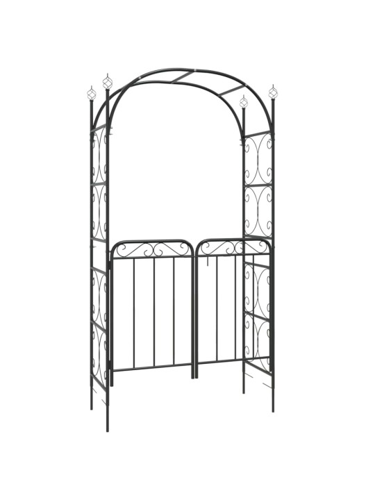 Sodo arka su varteliais, juodos spalvos, 108x45x235cm, plienas