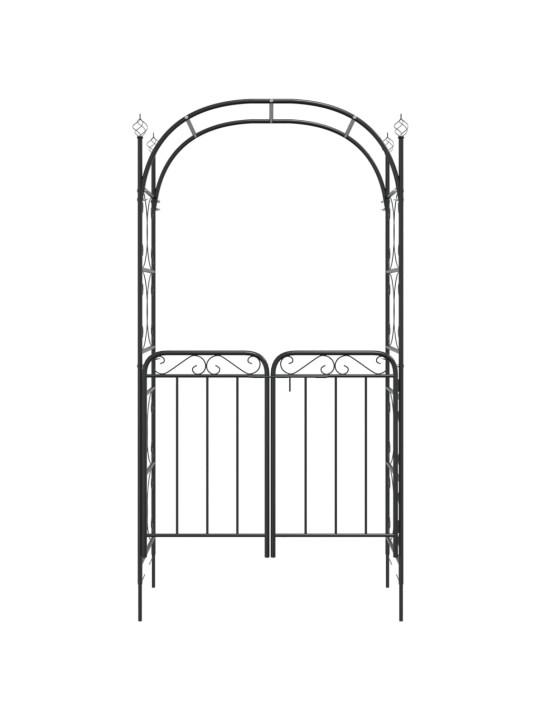 Sodo arka su varteliais, juodos spalvos, 108x45x235cm, plienas