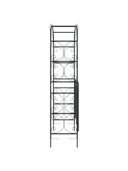 Sodo arka su varteliais, juodos spalvos, 108x45x235cm, plienas
