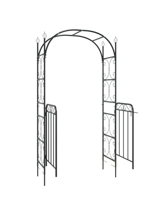 Sodo arka su varteliais, juodos spalvos, 108x45x235cm, plienas