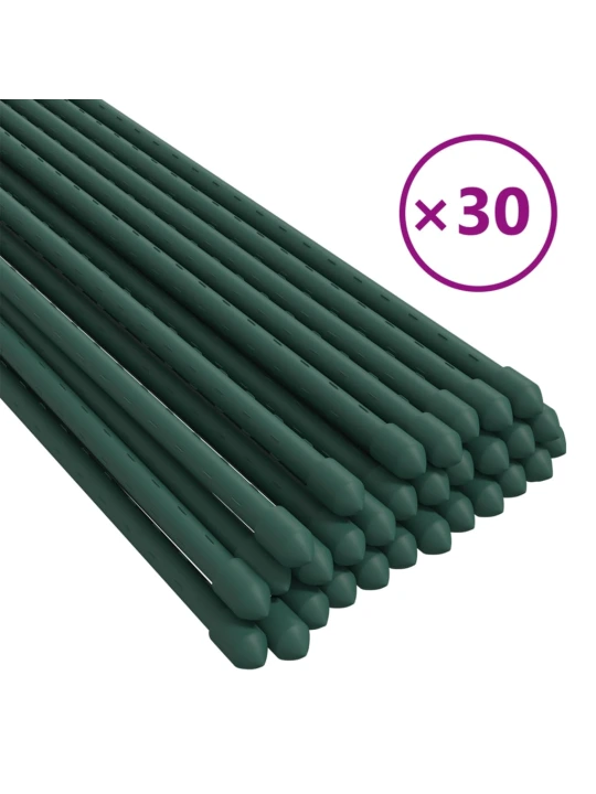 Sodo augalų kuoliukai, 30vnt., žalios spalvos, 60cm, plienas