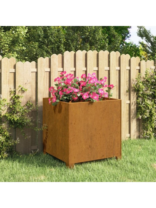 Lovelis su kojelėmis, rūdžių, 42x40x43cm, Corten plienas