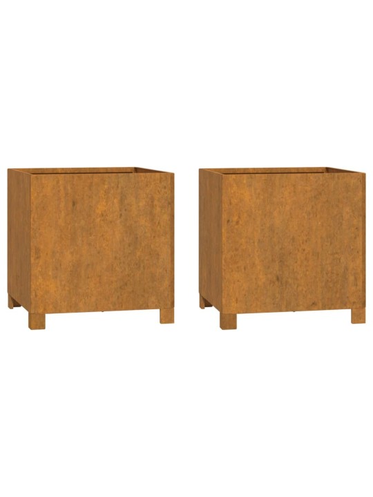 Loveliai su kojelėm, 2vnt., rūdžių, 42x40x43cm, Corten plienas