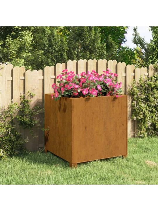 Lovelis su kojelėmis, rūdžių, 49x47x50cm, Corten plienas