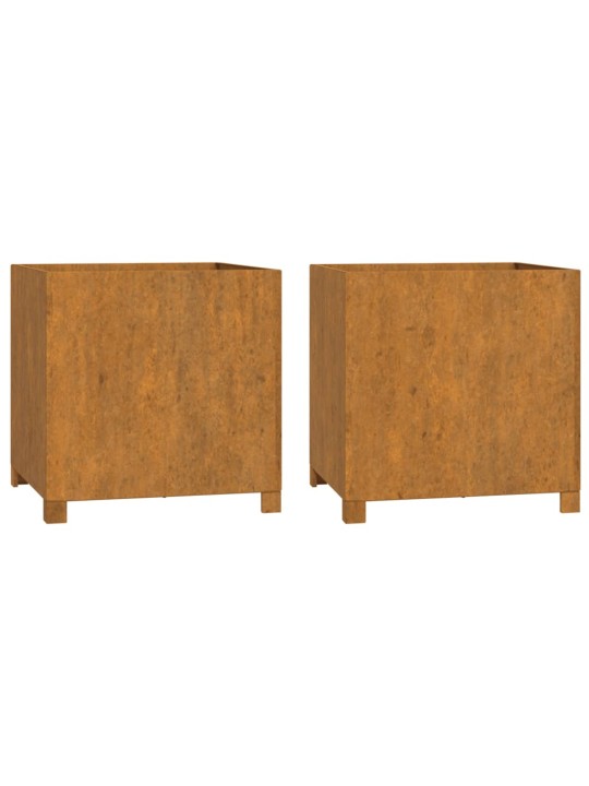 Loveliai su kojelėm, 2vnt., rūdžių, 49x47x50cm, Corten plienas