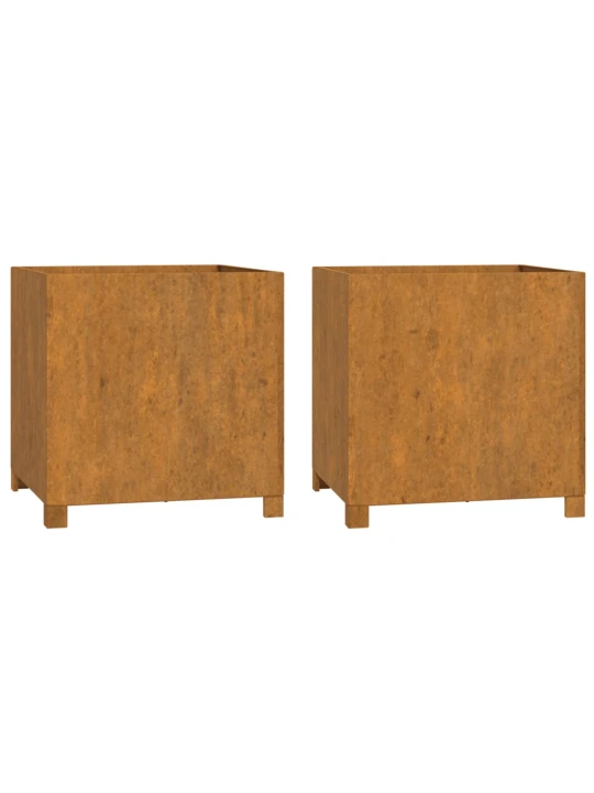 Loveliai su kojelėm, 2vnt., rūdžių, 49x47x50cm, Corten plienas