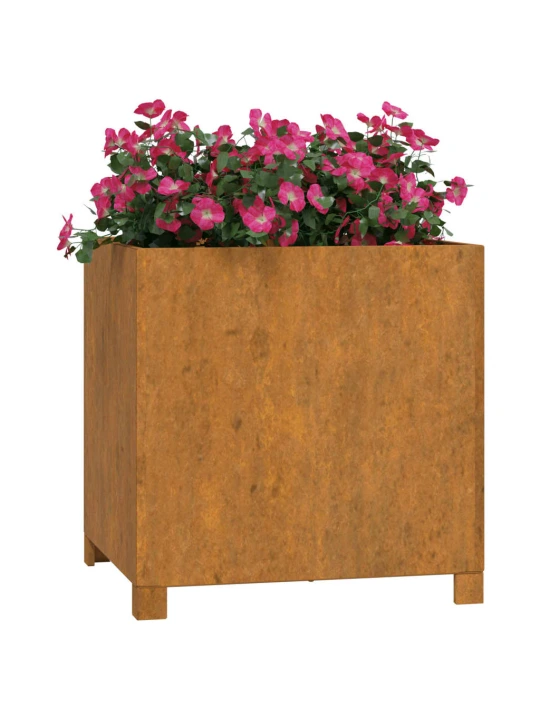 Loveliai su kojelėm, 2vnt., rūdžių, 49x47x50cm, Corten plienas