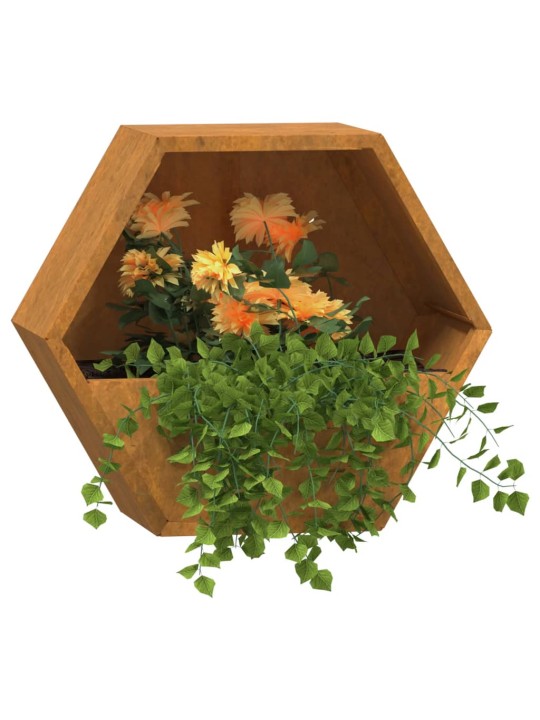 Sieniniai loveliai, 2vnt., rūdžių, 30x10x25cm, Corten plienas
