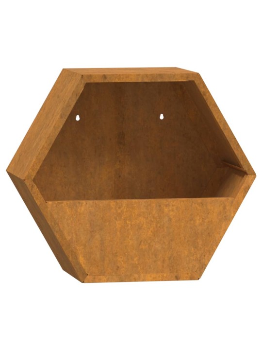 Sieniniai loveliai, 2vnt., rūdžių, 30x10x25cm, Corten plienas