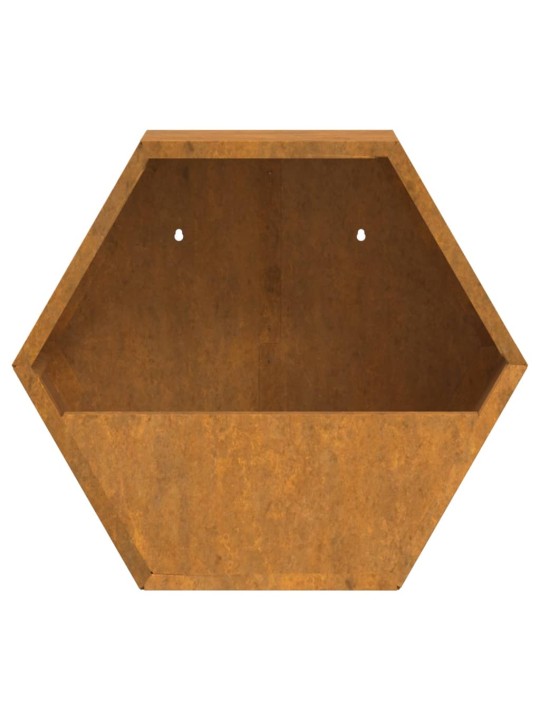 Sieniniai loveliai, 2vnt., rūdžių, 30x10x25cm, Corten plienas