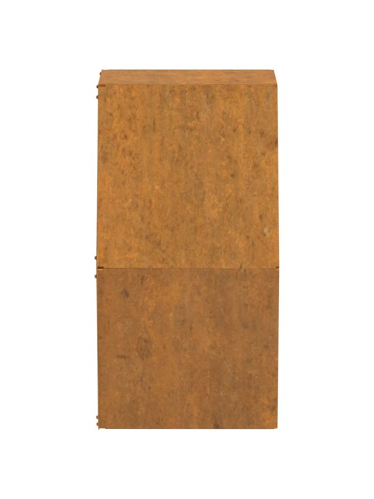 Sieniniai loveliai, 2vnt., rūdžių, 30x10x25cm, Corten plienas