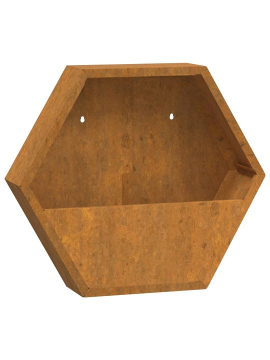 Sieniniai loveliai, 2vnt., rūdžių, 46x10x40cm, Corten plienas