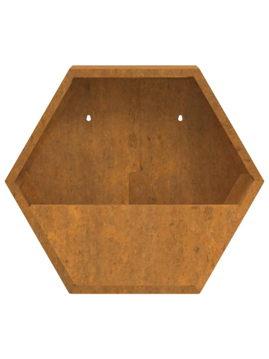 Sieniniai loveliai, 2vnt., rūdžių, 46x10x40cm, Corten plienas