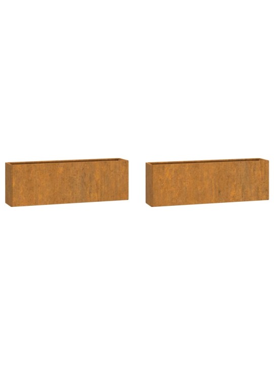 Sieniniai loveliai, 2vnt., rūdžių, 53x10x17cm, Corten plienas