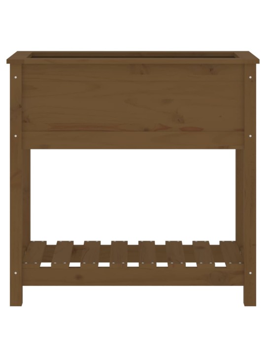 Lovelis su lentyna, medaus rudas, 82,5x34,5x81cm, pušis