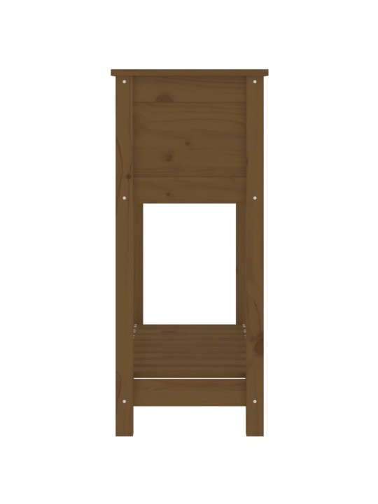 Lovelis su lentyna, medaus rudas, 82,5x34,5x81cm, pušis
