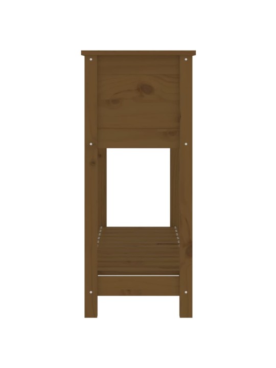 Lovelis su lentyna, medaus rudas, 111,5x34,5x81cm, pušis