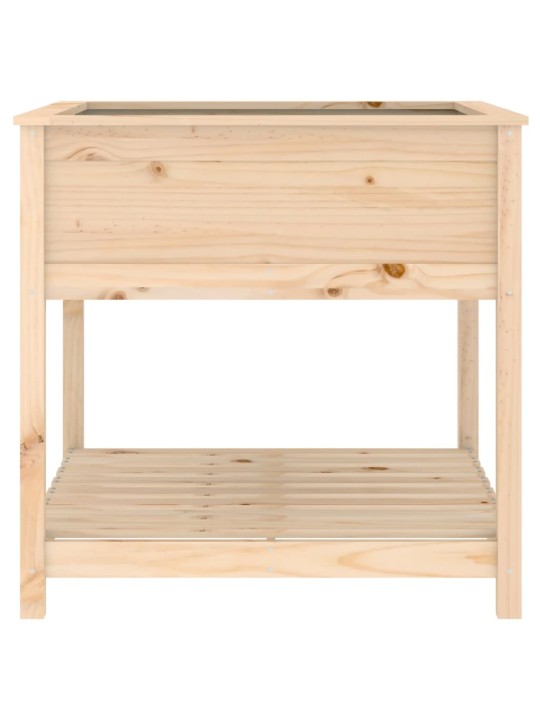 Lovelis su lentyna, 82,5x82,5x81cm, pušies medienos masyvas