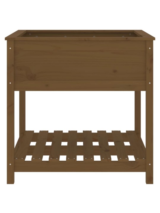 Lovelis su lentyna, medaus rudas, 82,5x82,5x81cm, pušis