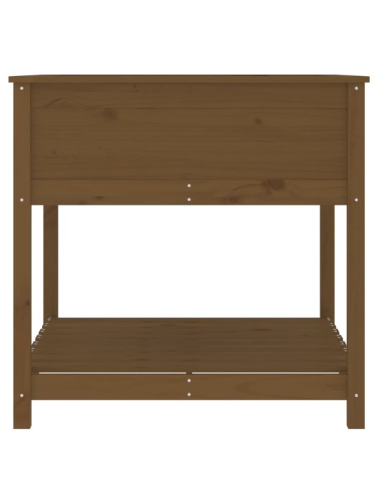 Lovelis su lentyna, medaus rudas, 82,5x82,5x81cm, pušis