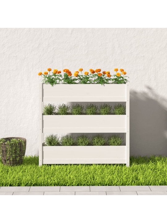 Lovelis, baltas, 112x25x104,5cm, pušies medienos masyvas