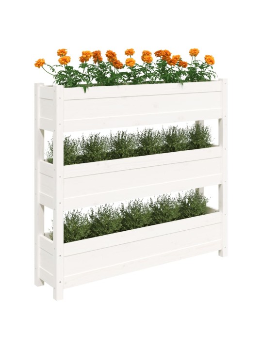 Lovelis, baltas, 112x25x104,5cm, pušies medienos masyvas