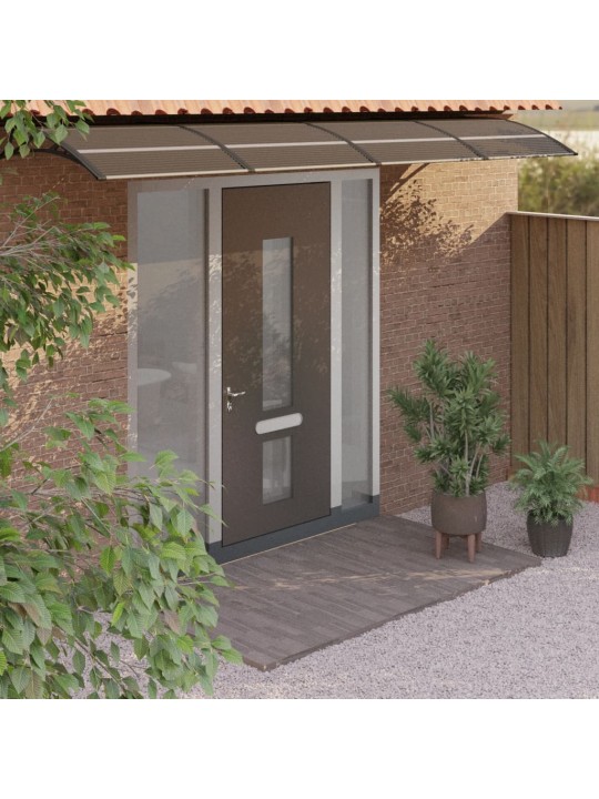 Stogelis durims, juodos spalvos, 400x80cm, polikarbonatas