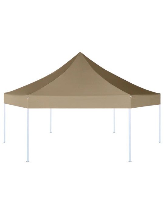 Šešiakampė išskleidžiama sulankstoma palapinė, taupe, 3,6x3,1m