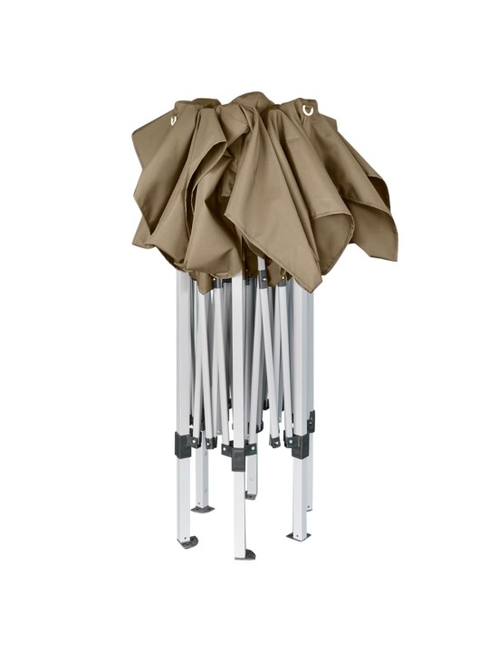 Šešiakampė išskleidžiama sulankstoma palapinė, taupe, 3,6x3,1m