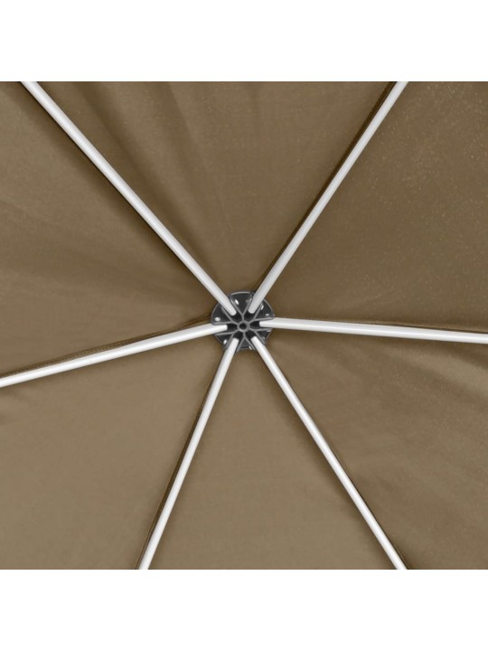 Šešiakampė išskleidžiama palapinė su sienomis, taupe, 3,6x3,1m