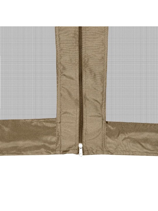 Šešiakampė išskleidžiama palapinė su sienomis, taupe, 3,6x3,1m