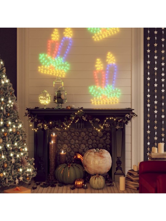 Kalėdinės dekoracijos žvakės su 144 LED, 3vnt., 70x42cm