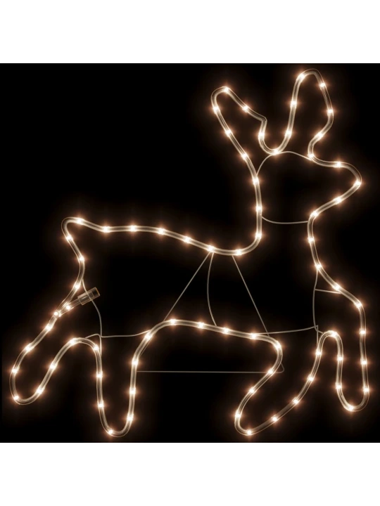 Kalėdinės dekoracijos elniai su LED, 2vnt., 57x55x4,5cm