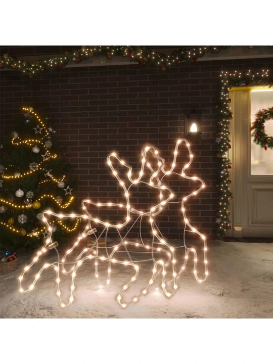 Kalėdinės dekoracijos elniai su LED, 2vnt., 57x55x4,5cm