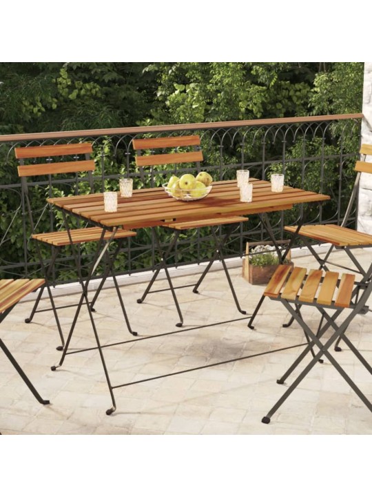 Sulankstomas bistro stalas, 100x54x71cm, akacija ir plienas