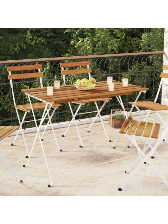 Sulankstomas bistro stalas, 100x54x71cm, akacija ir plienas