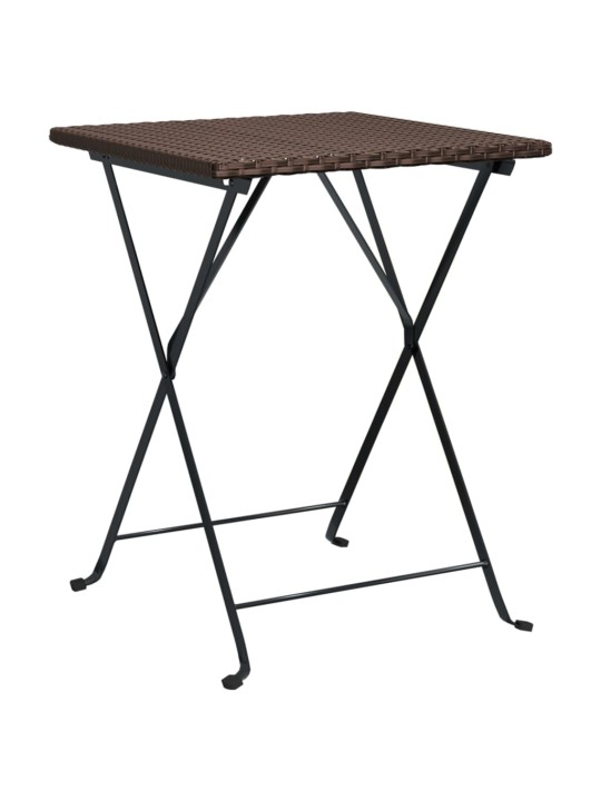Sulankstomas bistro stalas, rudas, 55x54x71cm, poliratanas