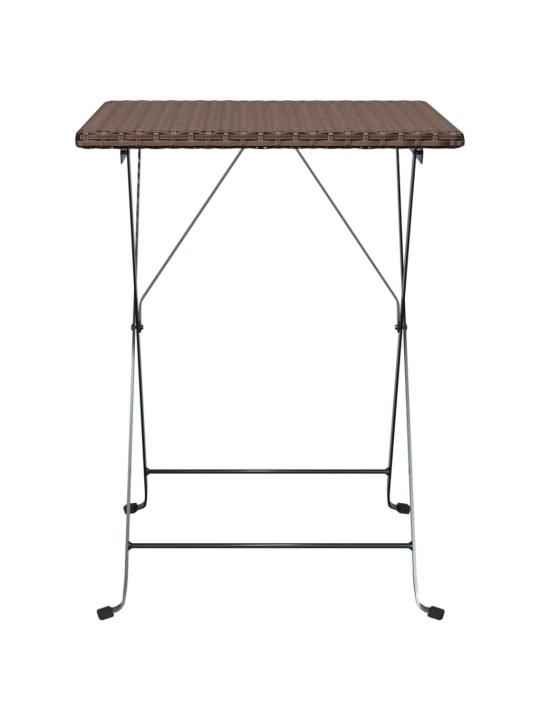 Sulankstomas bistro stalas, rudas, 55x54x71cm, poliratanas