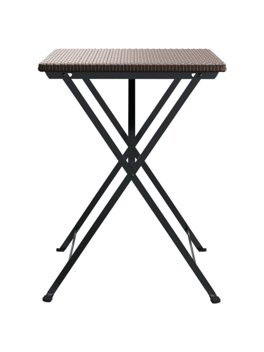 Sulankstomas bistro stalas, rudas, 55x54x71cm, poliratanas
