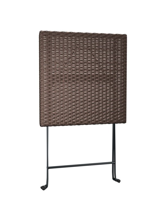 Sulankstomas bistro stalas, rudas, 55x54x71cm, poliratanas