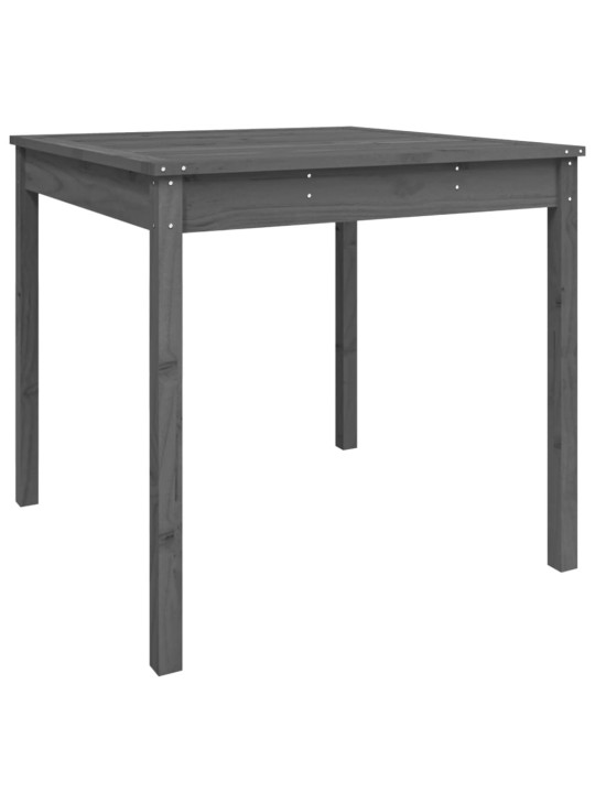 Sodo stalas, pilkas, 82,5x82,5x76cm, pušies medienos masyvas