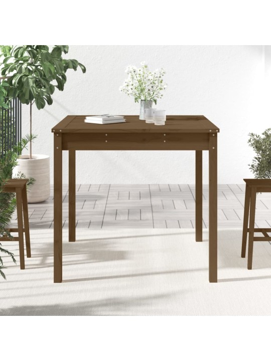 Sodo stalas, medaus rudas, 82,5x82,5x76cm, pušies masyvas