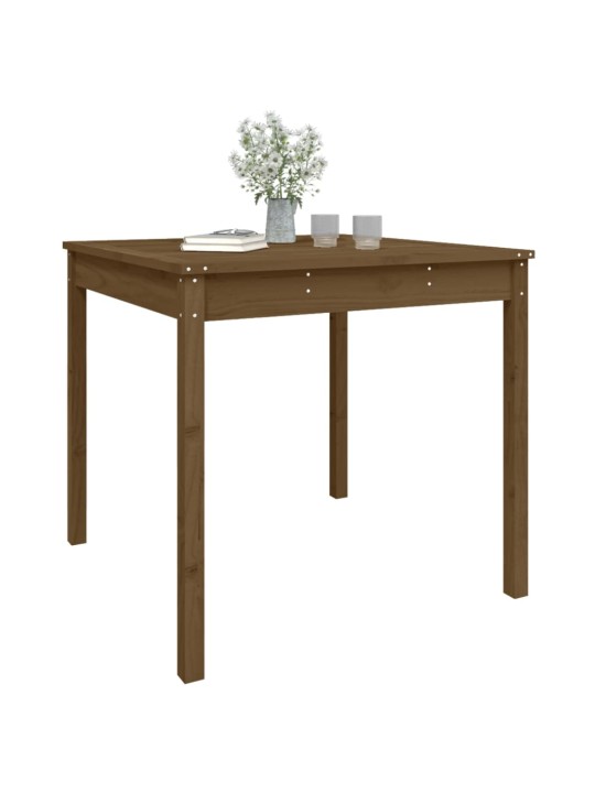 Sodo stalas, medaus rudas, 82,5x82,5x76cm, pušies masyvas