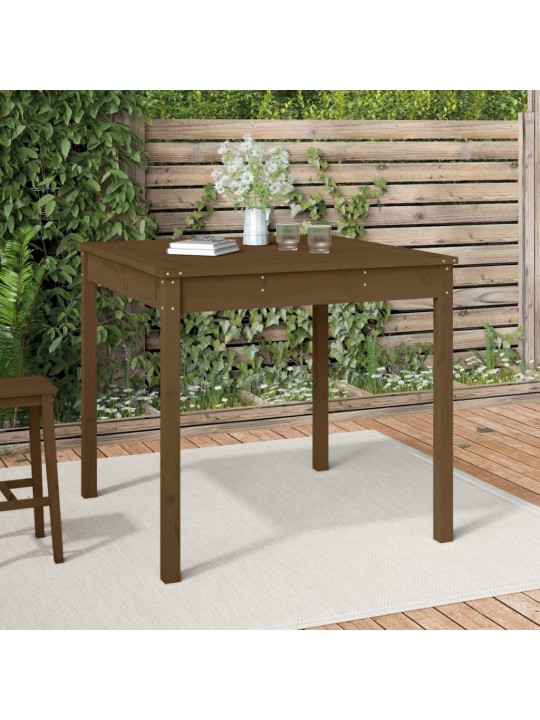 Sodo stalas, medaus rudas, 82,5x82,5x76cm, pušies masyvas