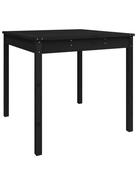 Sodo stalas, juodas, 82,5x82,5x76cm, pušies medienos masyvas