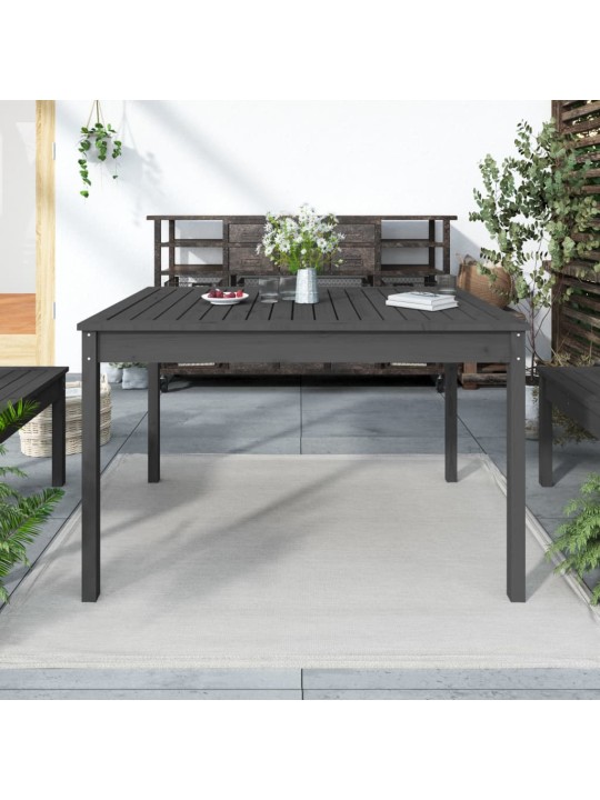 Sodo stalas, pilkas, 121x82,5x76cm, pušies medienos masyvas