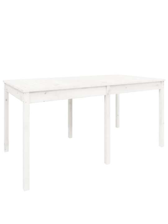 Sodo stalas, baltas, 159,5x82,5x76cm, pušies medienos masyvas